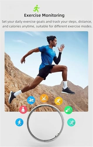 Smart Health Ring - Size 9 Black 7 Day Battery
