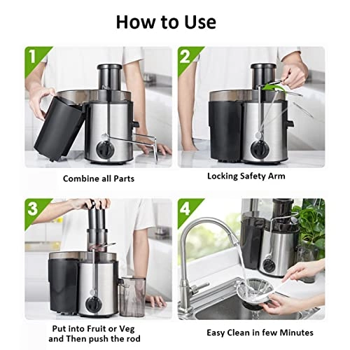 Wide Chute Slow Masticating Juicer Extractor - 250 watts 500 Milliliters