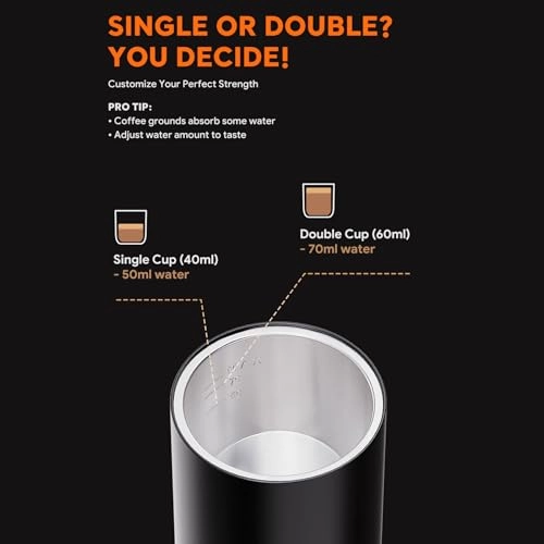 Compact Portable Coffee Machine - 120ml Ground Coffee & Capsules