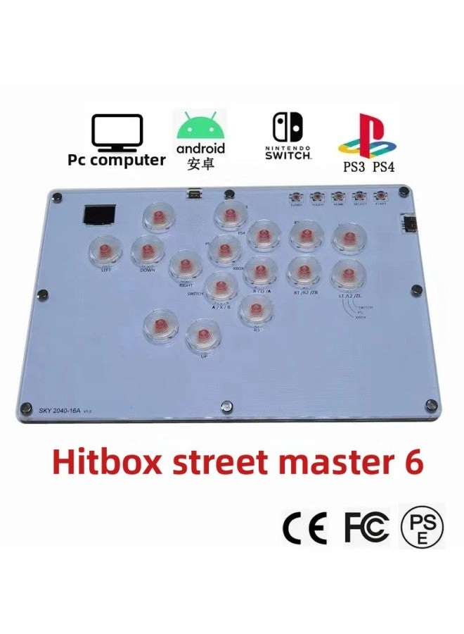 HITBOX Large Size Fighting Keyboard + DualShock4 Controller - Transparent Yellow