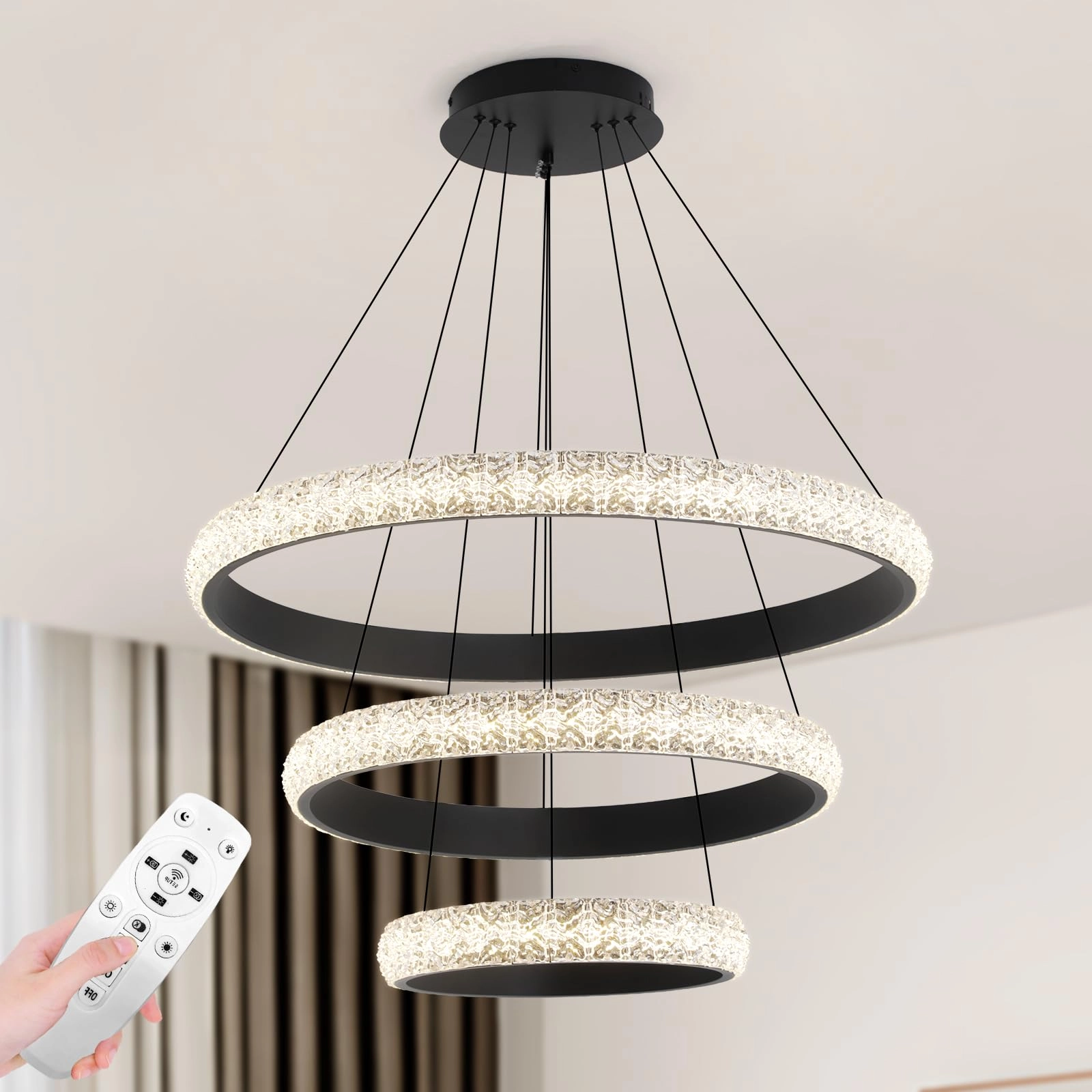 Modern LED Chandelier - 3000K-6000K Dimmable