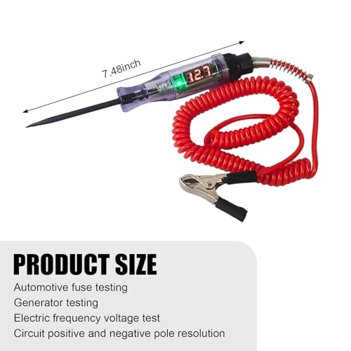 Digital LED Circuit Tester - DC 3V/6V/12V/24V alligator clip