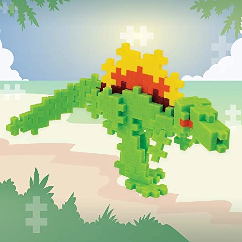 T-Rex - 100 pcs + Stegosaurus - 100 pcs + Triceratops - 100 pcs + Spinosaurus - 100 pcs + grey building plate