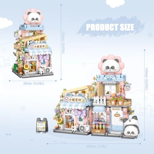 Street View Flower House Shop - Cute Panda 810pcs