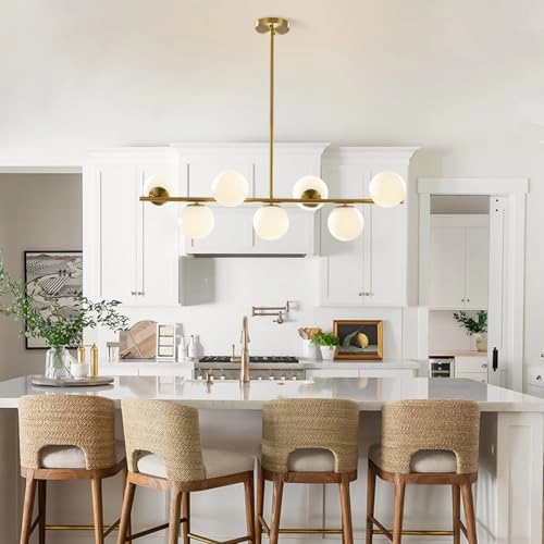 7-Light Glass globe chandelier - 43.3(110cm)