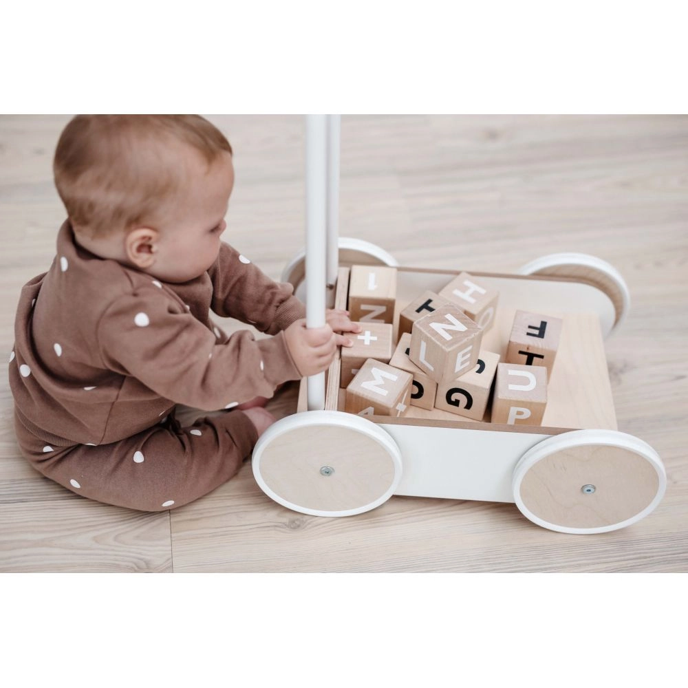 Wooden Baby Walker - White 53 x 30 x 42 cm