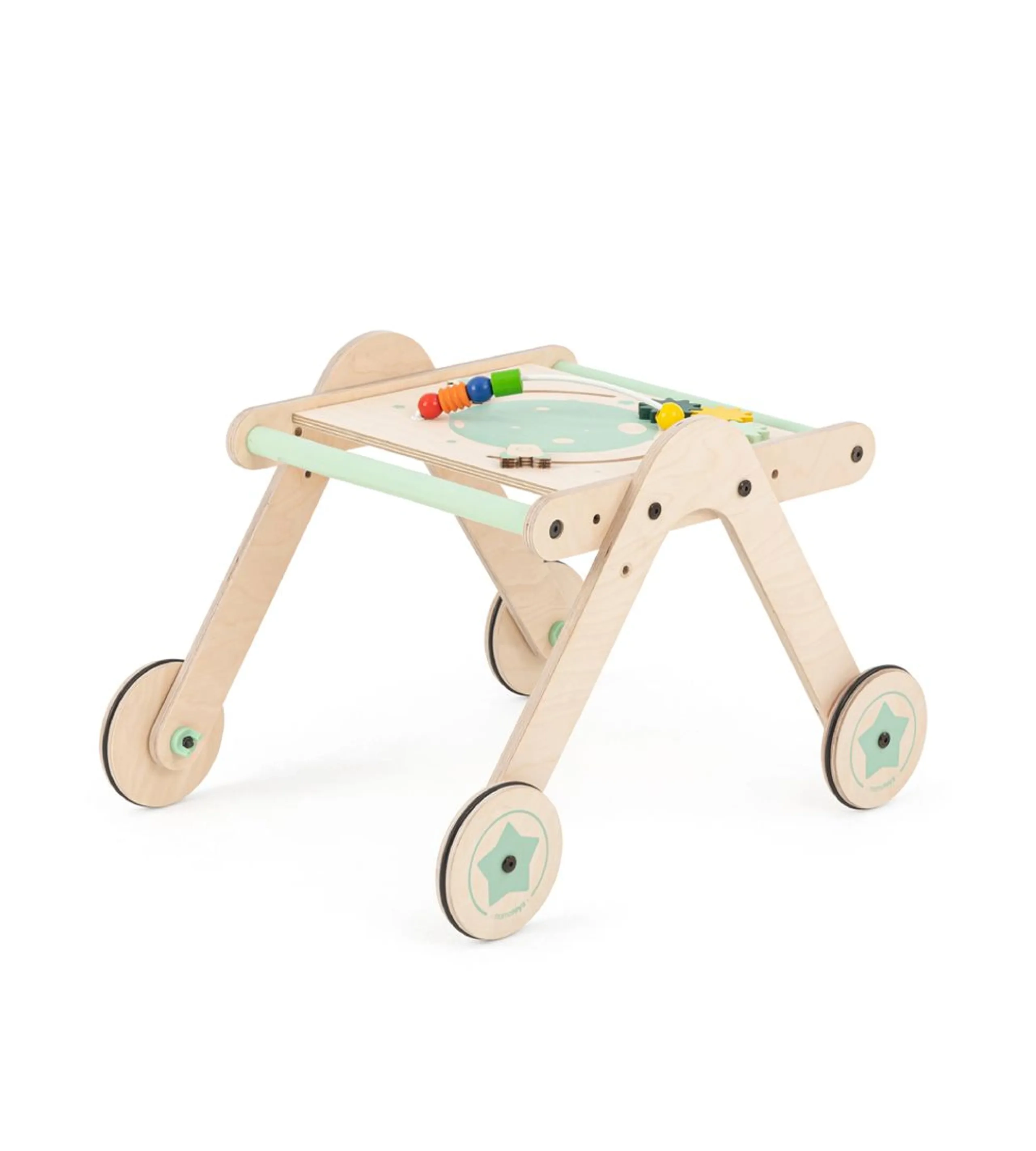 Bibena Nova Walk Me Activity Table And Walker - Natural Birch Wood 6 months+