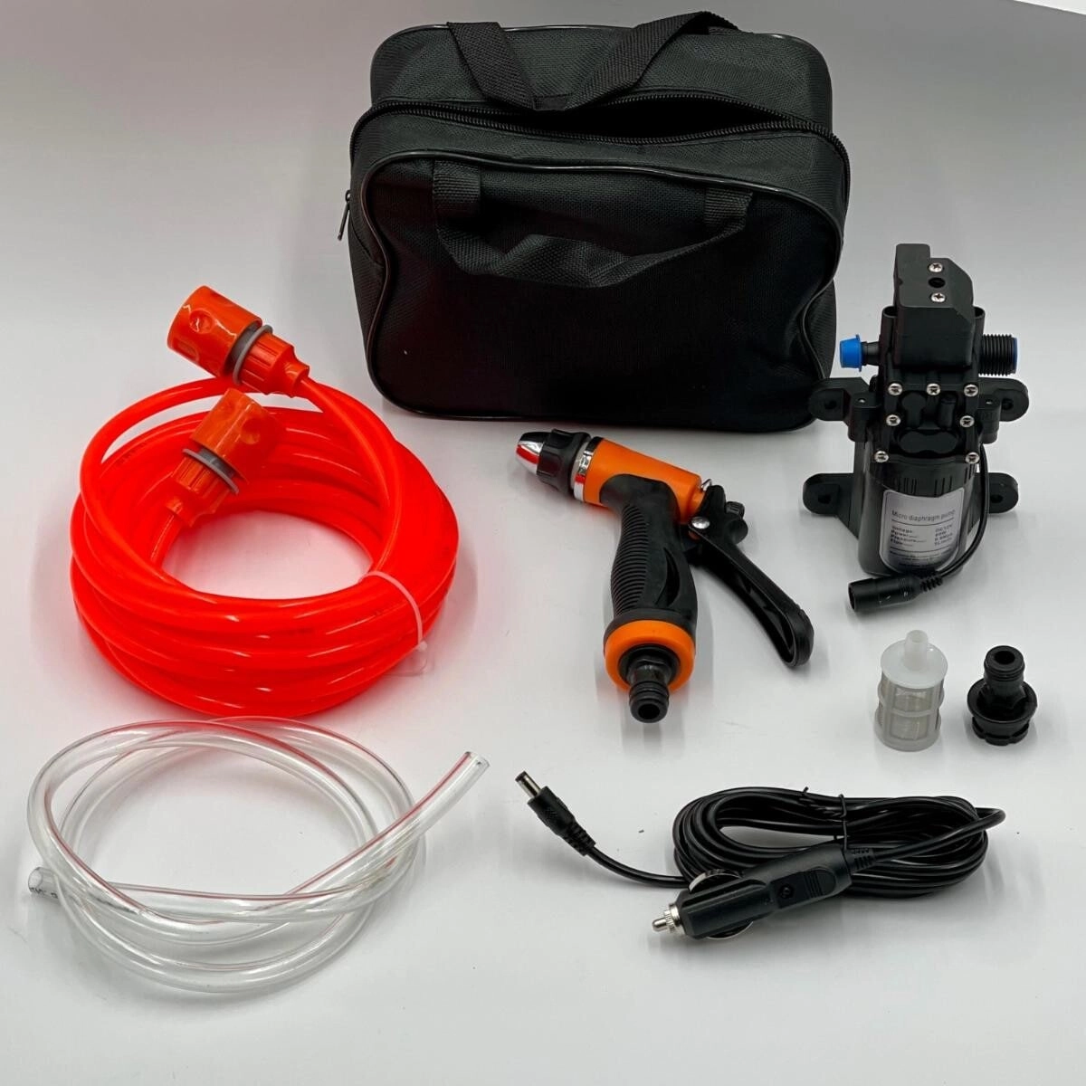 Portable High-Pressure Car Washer - 60W DC 12V Adjustable Spray Gun