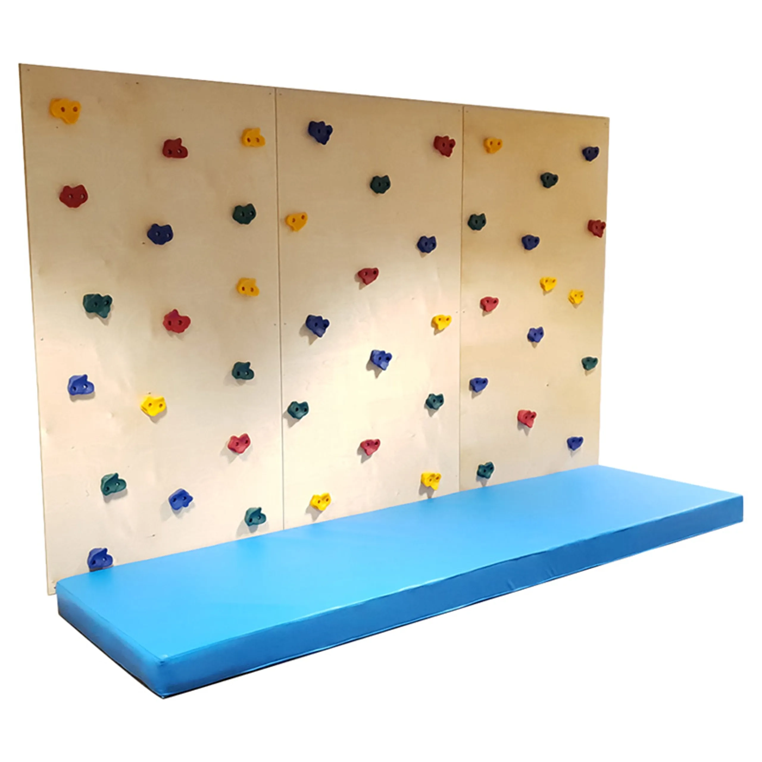 Climbing Wall - Safety Mat 3 Panels Natural Wood