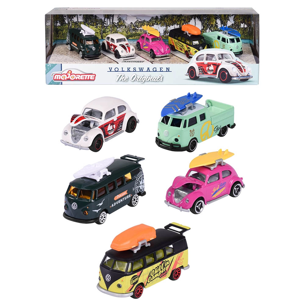 Volkswagen Beetle 1:64 + Volkswagen T1 1:64 - 5pcs