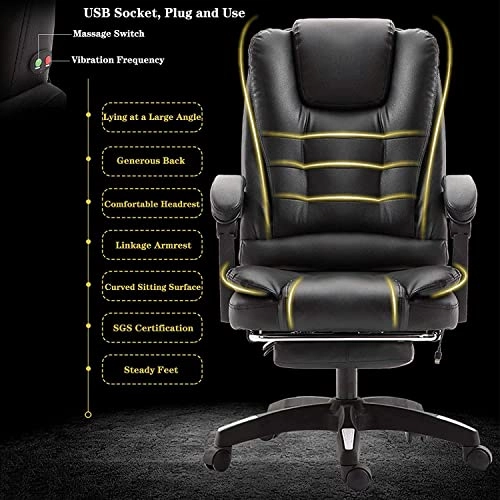 Desk Chair - PU Leather Brown High Back