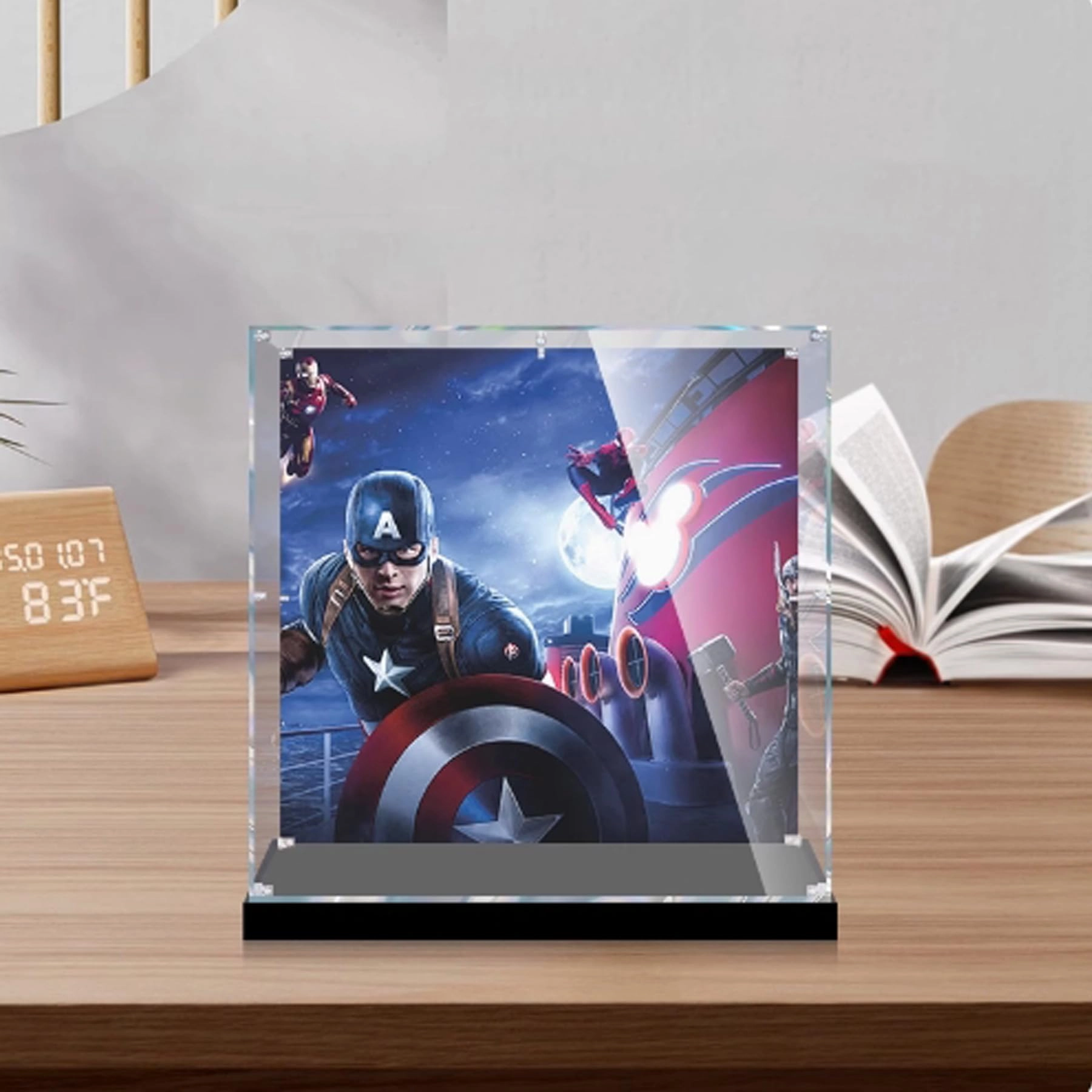 FEIRUBO Acrylic Display Box - Compatible with Lego 76262 Shield Black Base+back Spray