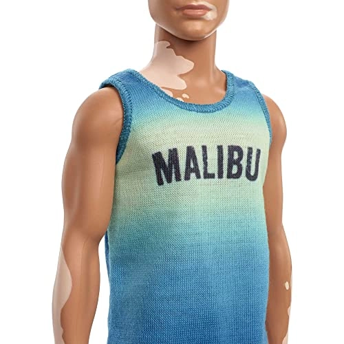 Ken Fashionistas Doll - Vitiligo Brown Hair Malibu Tank