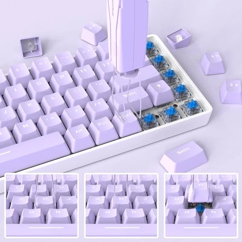 2-in-1 Keycap Switch Puller - 304 Stainless Steel Blue