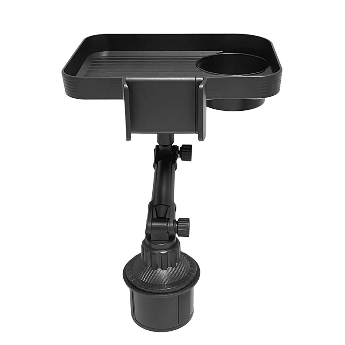 2-in-1 Adjustable Car Cup Holder with Rotating Tray