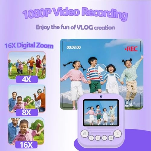 Kids Digital Camera With Instant Print - 48MP 1080P