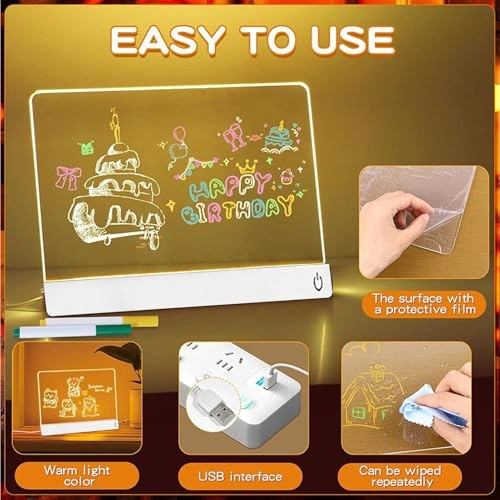 LED Drawing Board - 1 Count 7 x Markers