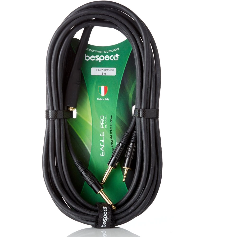 BESPECO Guitar & Headphone Cable - TRS 3.5/2Xjack 5M