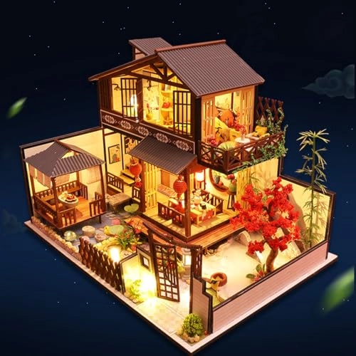 DIY Miniature Dollhouse Kit - Wooden 29 x 20.7 x 22 cm LED