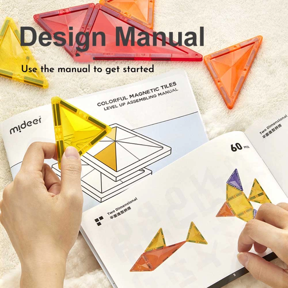 Colorful Magnetic Tiles - 60 pcs