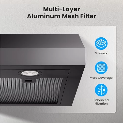 Under Cabinet Range Hood - 580 Cubic Feet Per Minute 74.9W