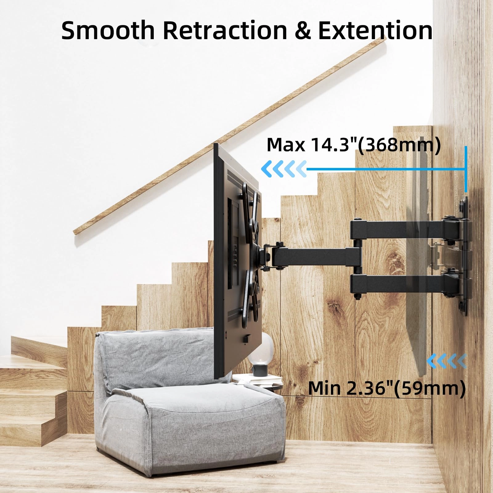 Full Motion TV Wall Mount Bracket - 20kg 17-42 Inch