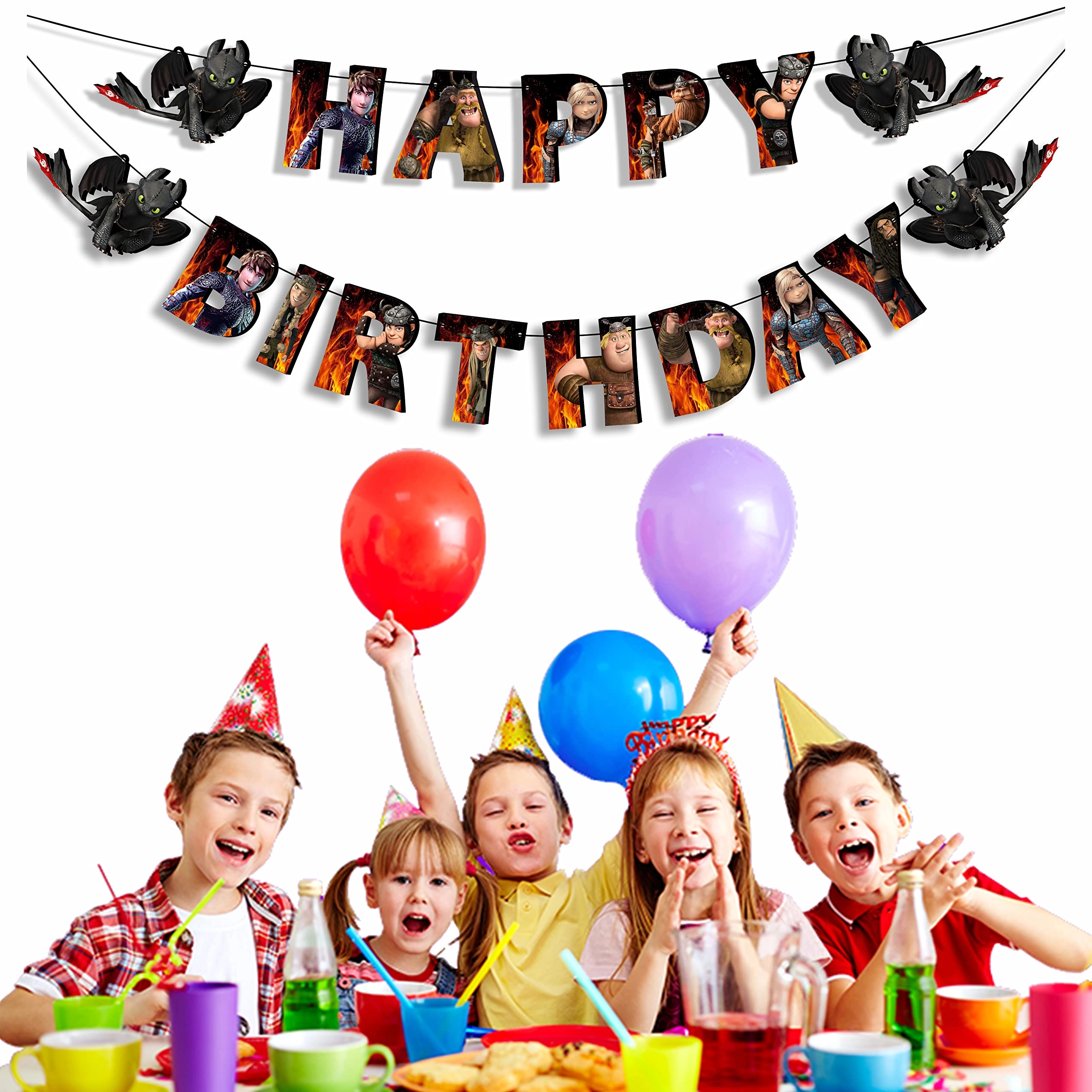 How to Trin Yur Dragn Birthday Banner - 1 piece(s) Birthday, Wedding