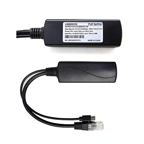 USB0502G - 37V - 57V 5V/2.4A 1 output RJ45 port 10/100/1000Mbps IEEE802.3af 12.5W
