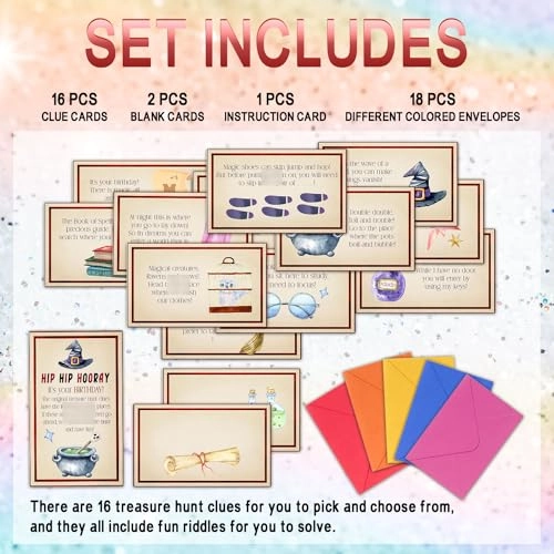 Treasure Hunt Clue Cards - 19 piece