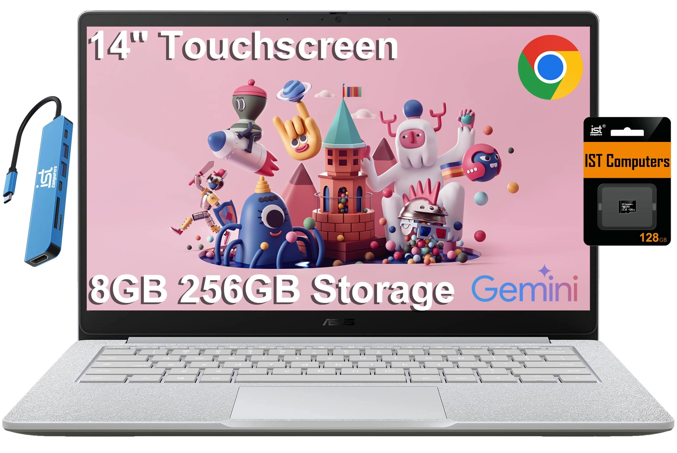 ASUS Chromebook CX14 CX1405 - 14'' Celeron N4500 8GB DDR4 256GB (128GB eMMC + 128GB SD Card)