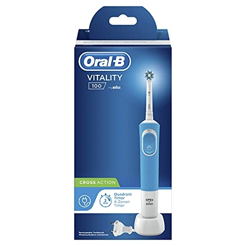 Vitality D100 - Black and White + Cross Action Brush Head - 1 piece
