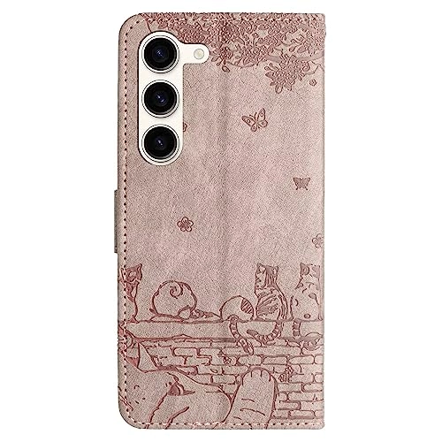Cute Cat Case Wallet Embossed Flip Cover for Samsung Galaxy S21