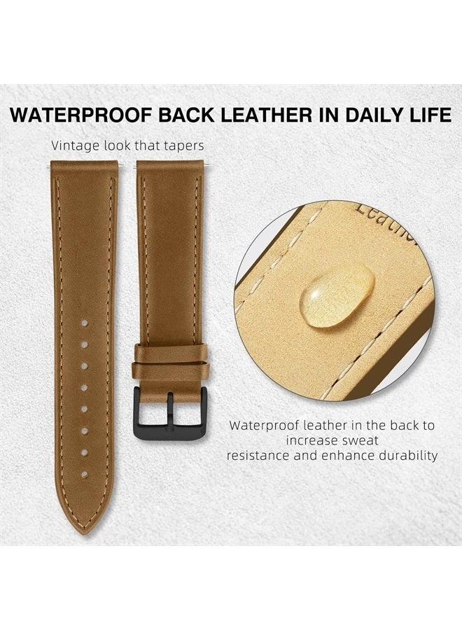Ritche 20mm Brown Leather Watch Band for Samsung galaxy watch 4/5