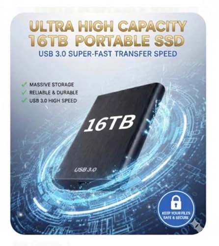 Portable External Hard Drive - 16 TB