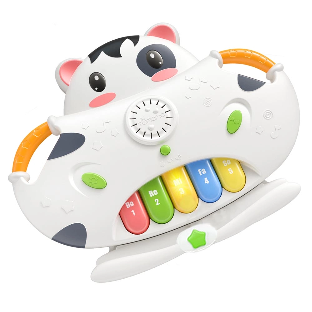 TUMAMA Cute Cow Multifunctional Plastic Electric Organ - 18 Suitable for 3 months & above