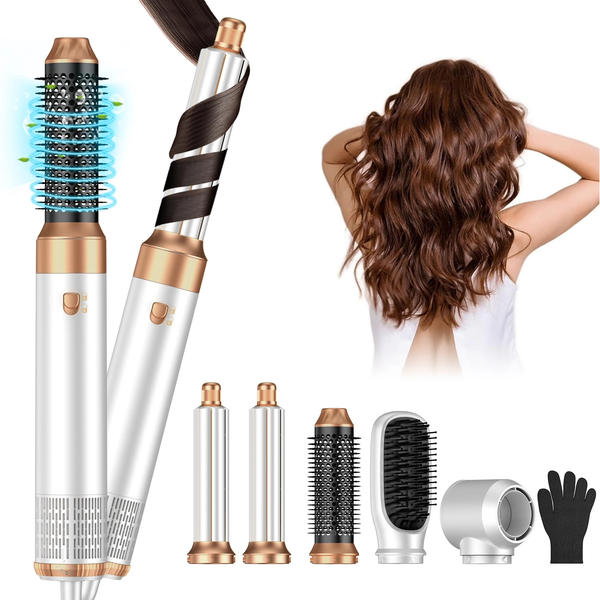 OKWRAP 5 in 1 Hair Dryer Brush Set - Gold 700 watts