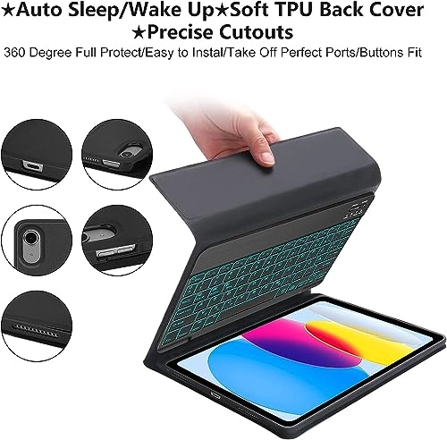 Keyboard Case with Pencil Holder for iPad 10th generation 10.9-inch (2022)