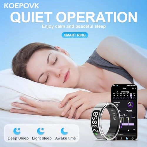 Smart Ring - LED Display Charging Case Activity Tracker