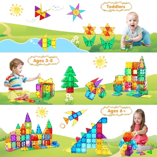 Magnetic Tiles - 3 years and up 60 pieces