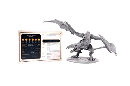 Dark Souls The Role Playing Guardian Dragon Miniature & Stat Cards - 5E Compatible Silver