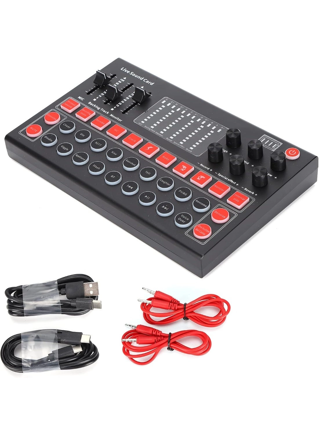 SHOPI Professional Live Sound Card - High-Fidelity Audio Mixer for Streaming