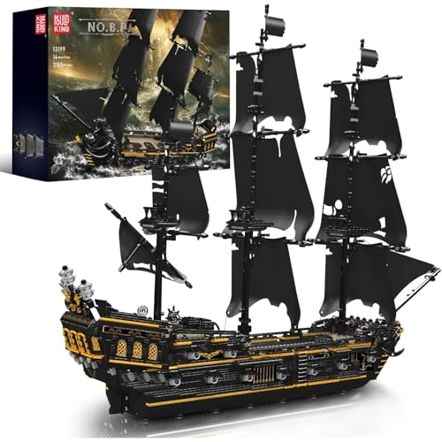 mould king Pirates Ship (13199) - MOC Large Black Pearl Sailboat