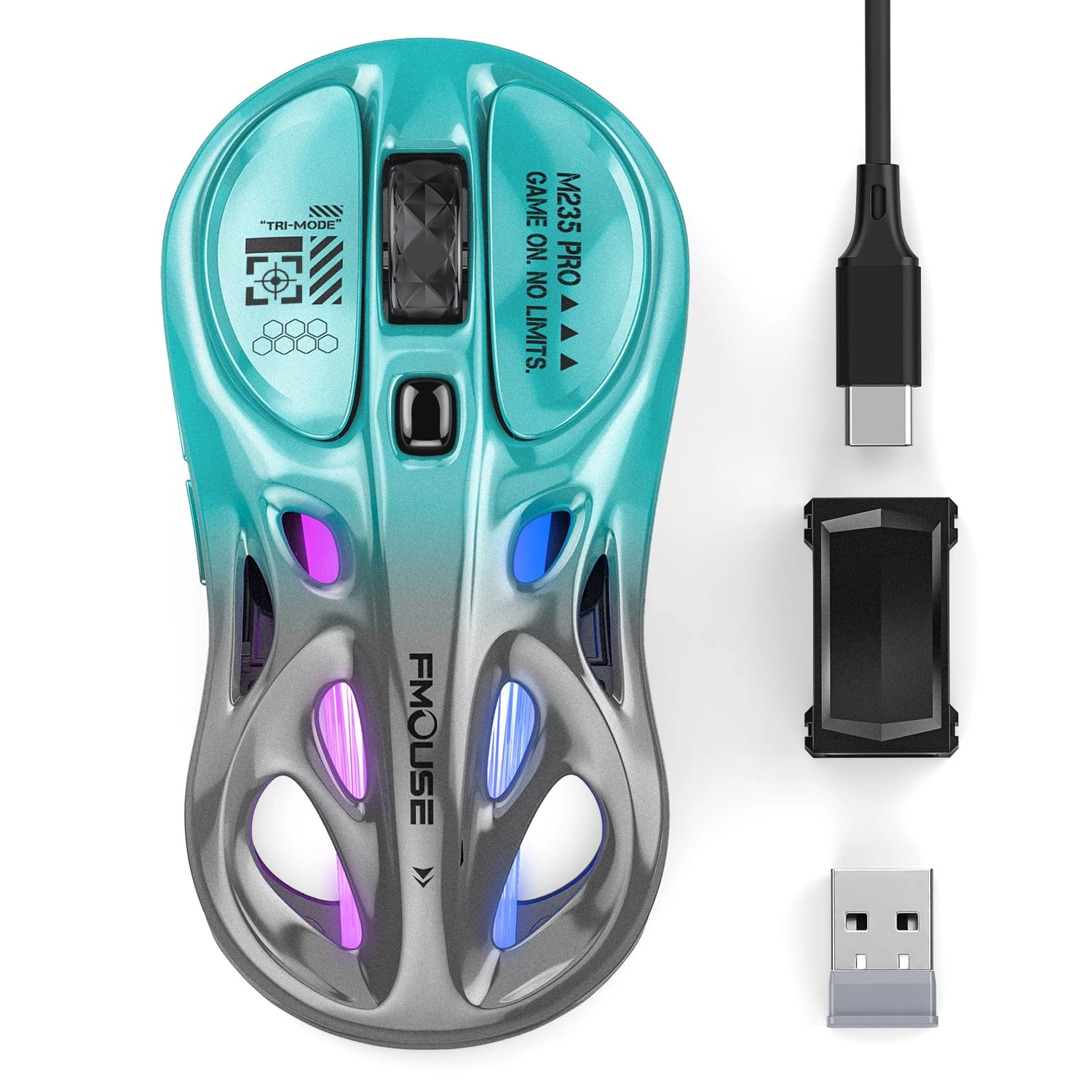 Tri-Mode Wireless Mouse - 2.4GHz USB / Dual Bluetooth / Wired