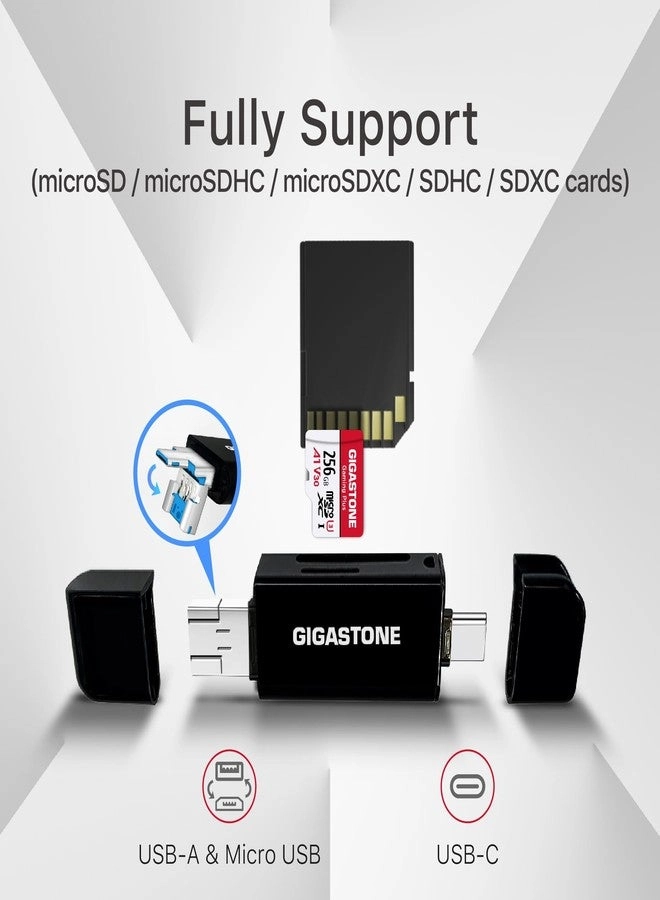 SD Card - 128GB + USB Type C Card Reader + Mini Case