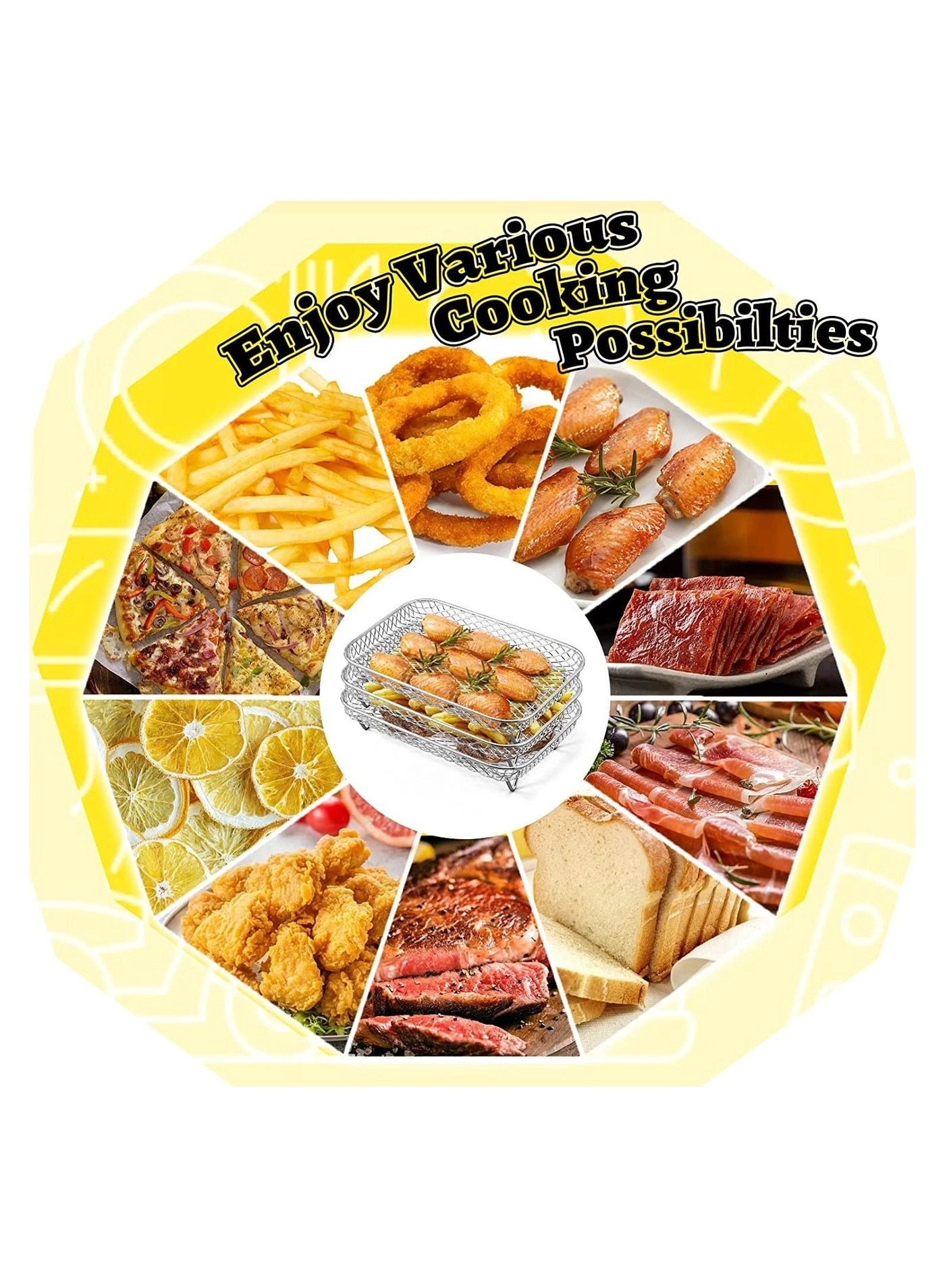 Air Fryer Rack - Stainless Steel 3 Pcs