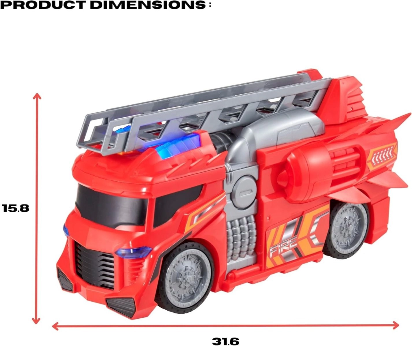 Mean Machines Light And Sound Fire Engine - Red 3+