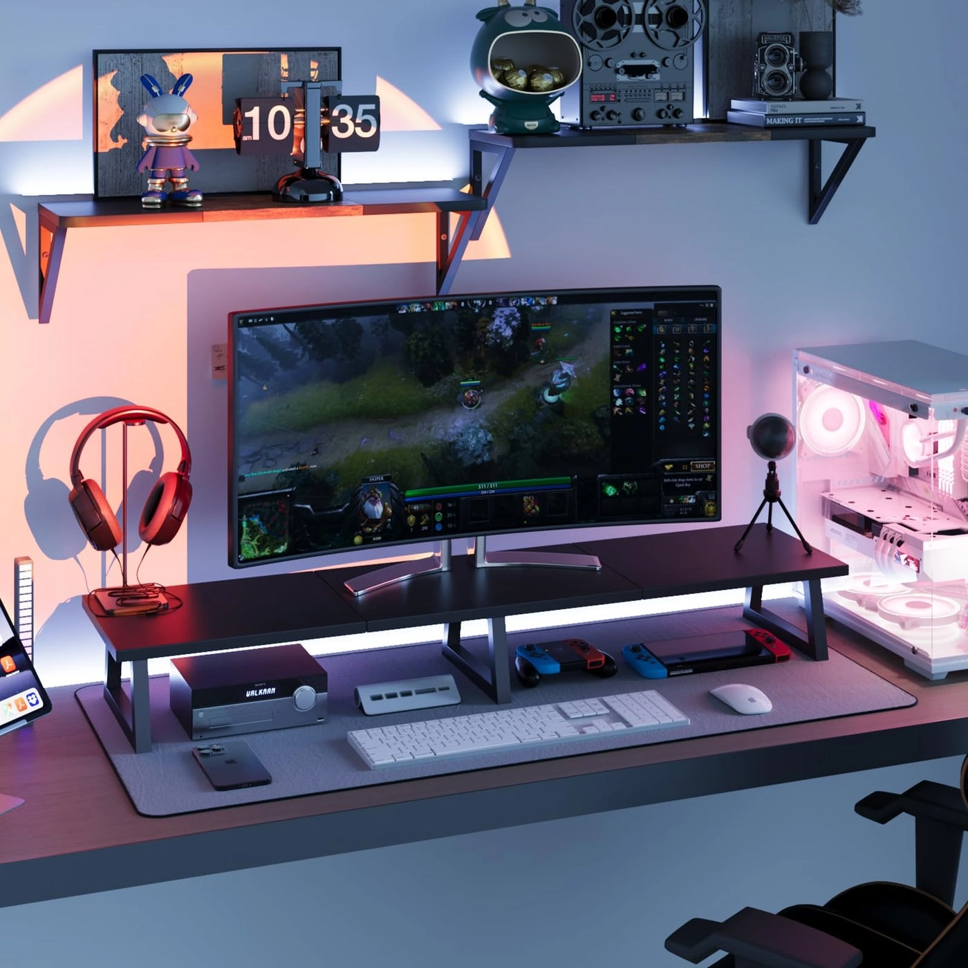 Dual Monitor Stand Riser - 2 Monitors 37 inch