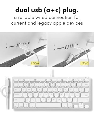 Small Keyboard for Mac - 78-Key MacOS Layout USB-A, USB-C