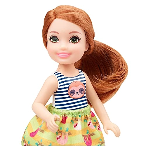 CHELSEA DOLL - Plastic red hair sloth graphic Ages 3+