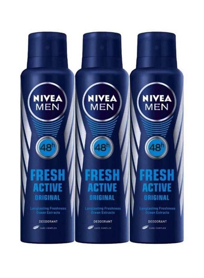 beiersdorf global ag Fresh Active Deodorant Body Spray - 450ml Blue/Grey Pack